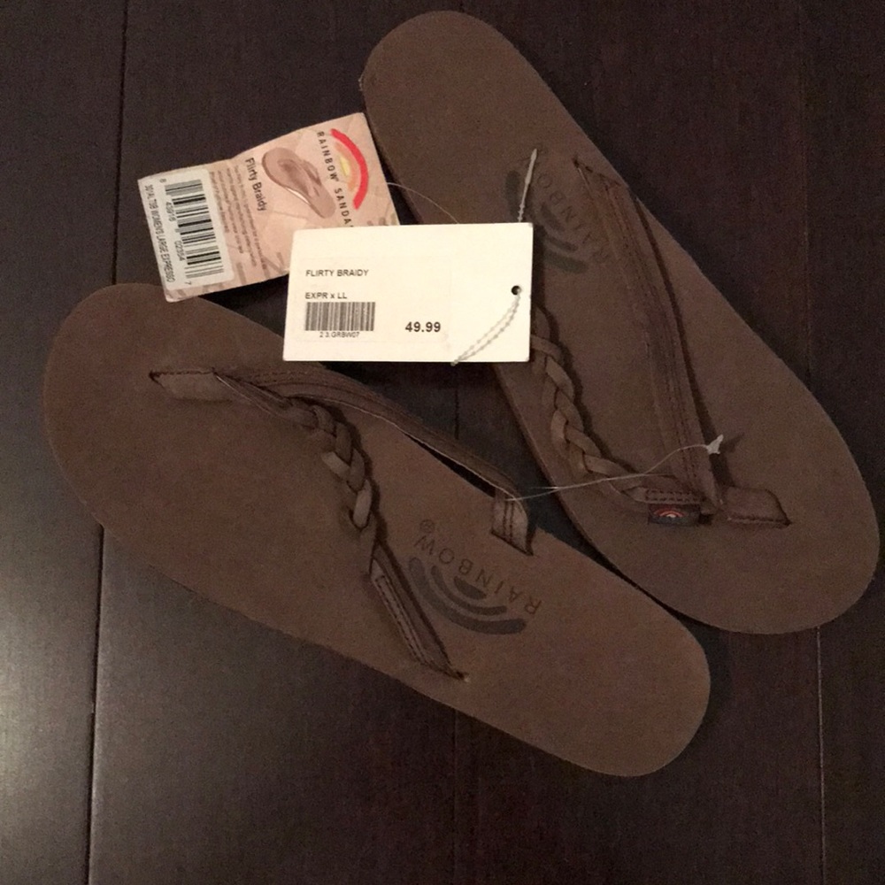 Rainbow flip flops